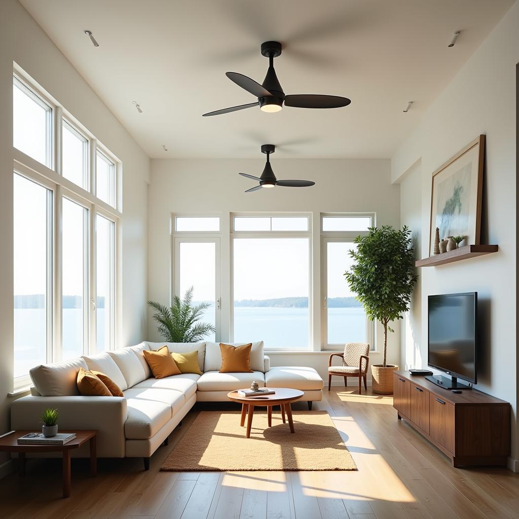 HVLS Fans in a Residential Living Room