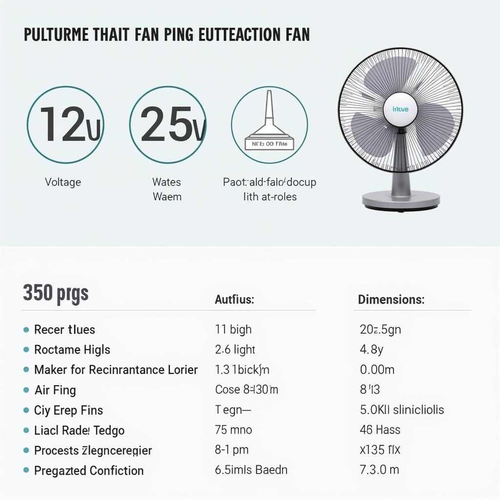 Hyundai BL 138LN Fan Technical Specifications Chart