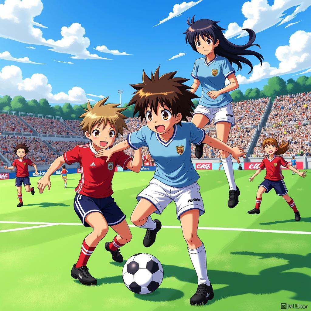 Inazuma Eleven Fan Art: A Dynamic Action Scene Depicting a Thrilling Match