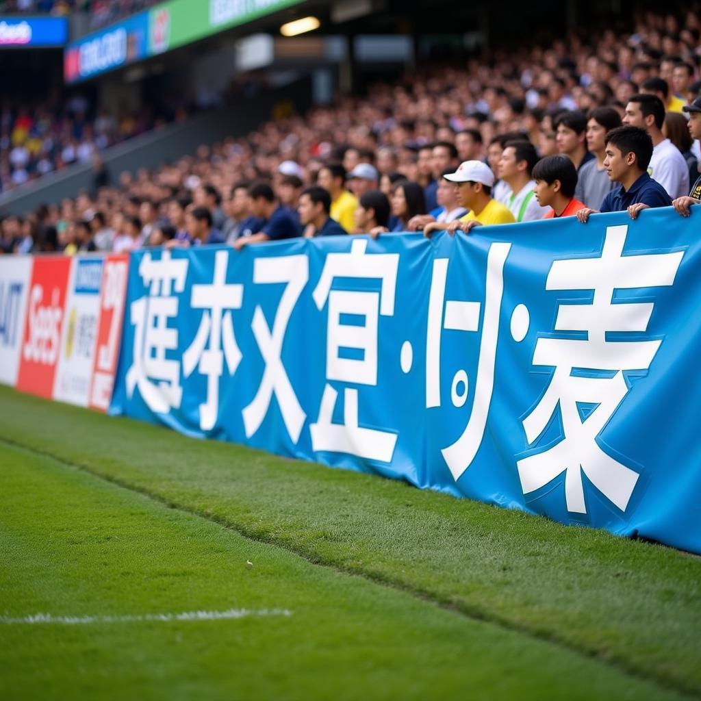 Japanese Football Stadium Banner with 7 Characters