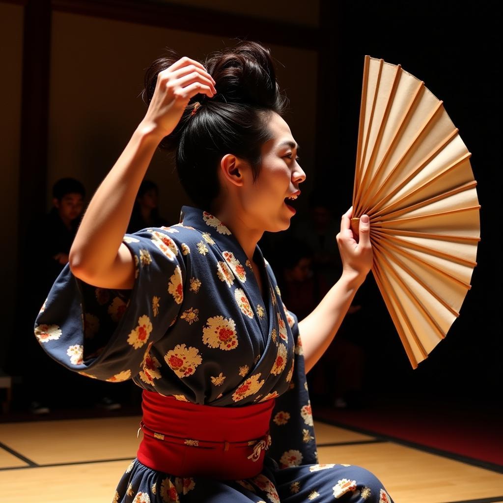 Japanese Paper Fans in Kabuki Theater