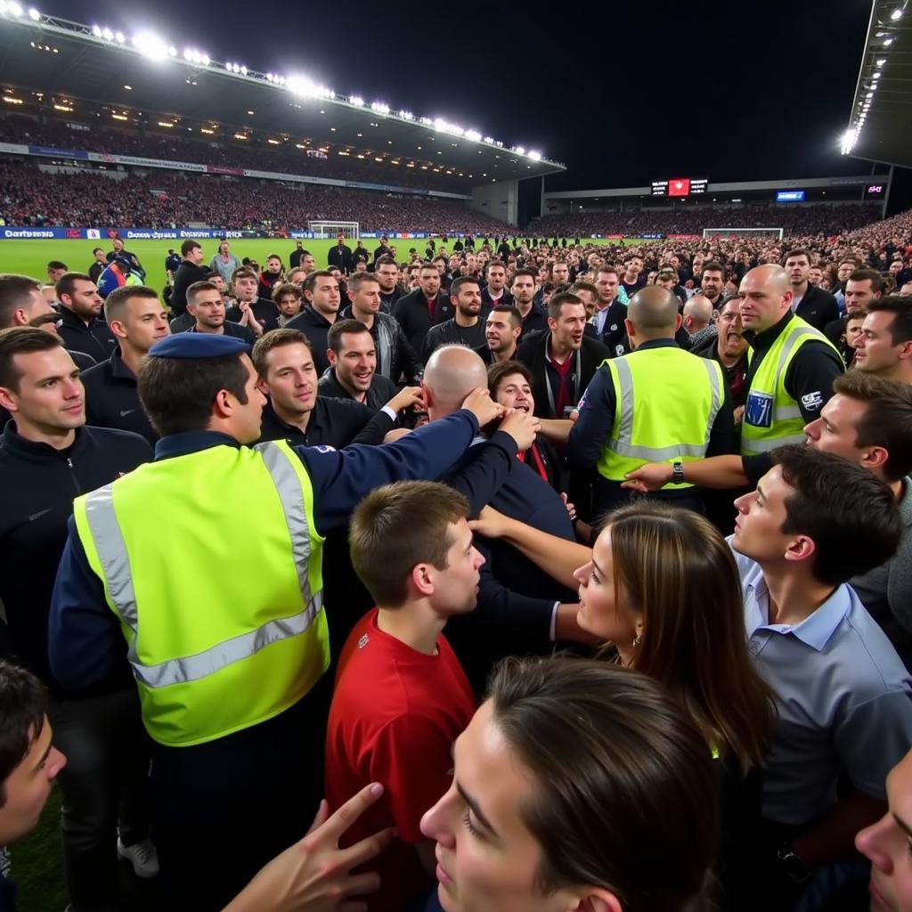 Kairon Fan Assault Incident - A photo depicting the scene of the alleged assault, showing a crowd gathered around a figure resembling Kairon.