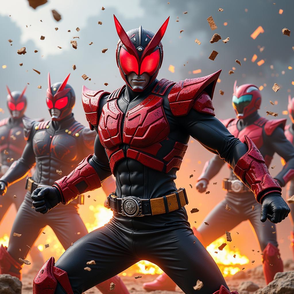 Kamen Rider Grease dynamic fighting style