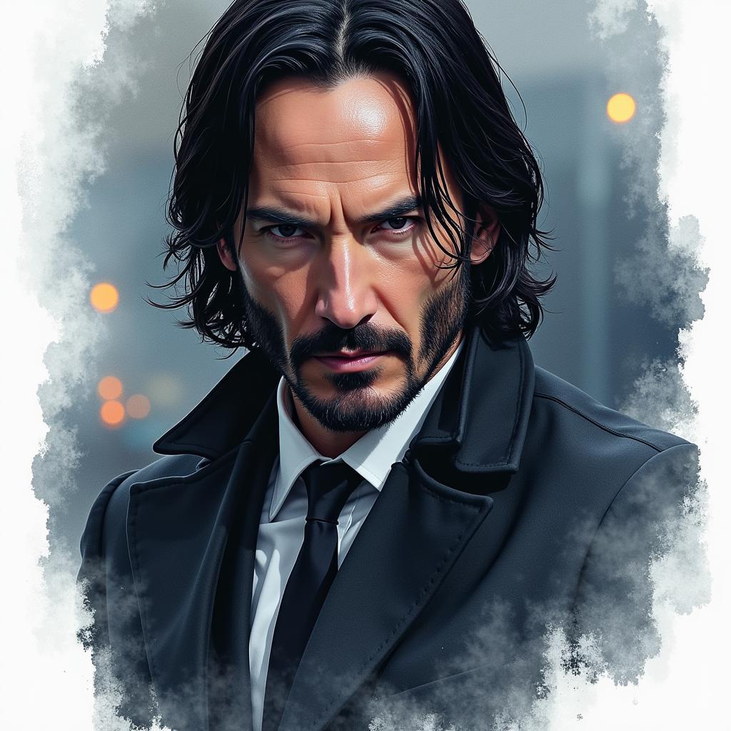 Keanu Reeves Watercolor Fan Art John Wick