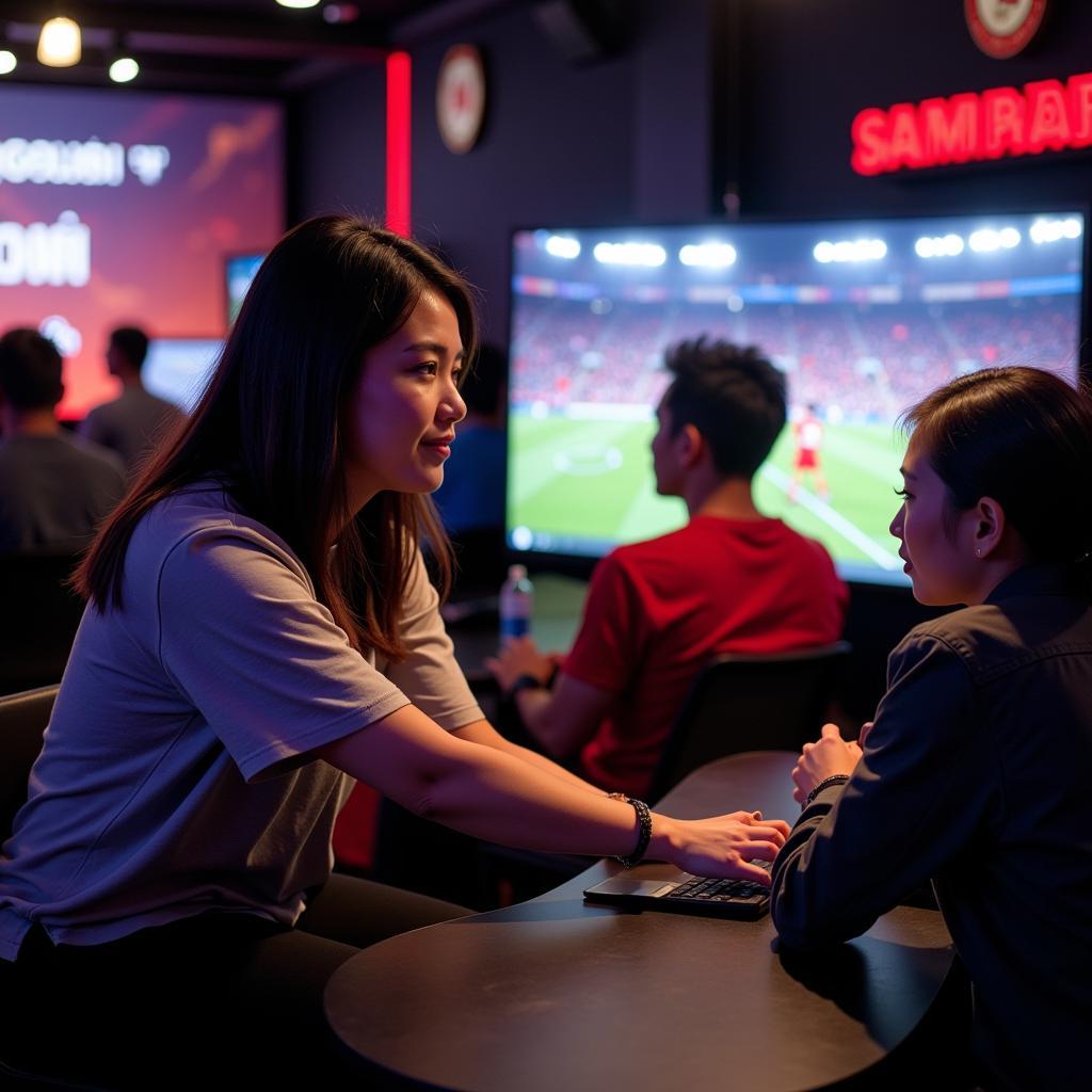 Kieu Linh interacting with fans on Fan TV