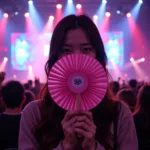 Korean Hand Mini Fan at Kpop Concert