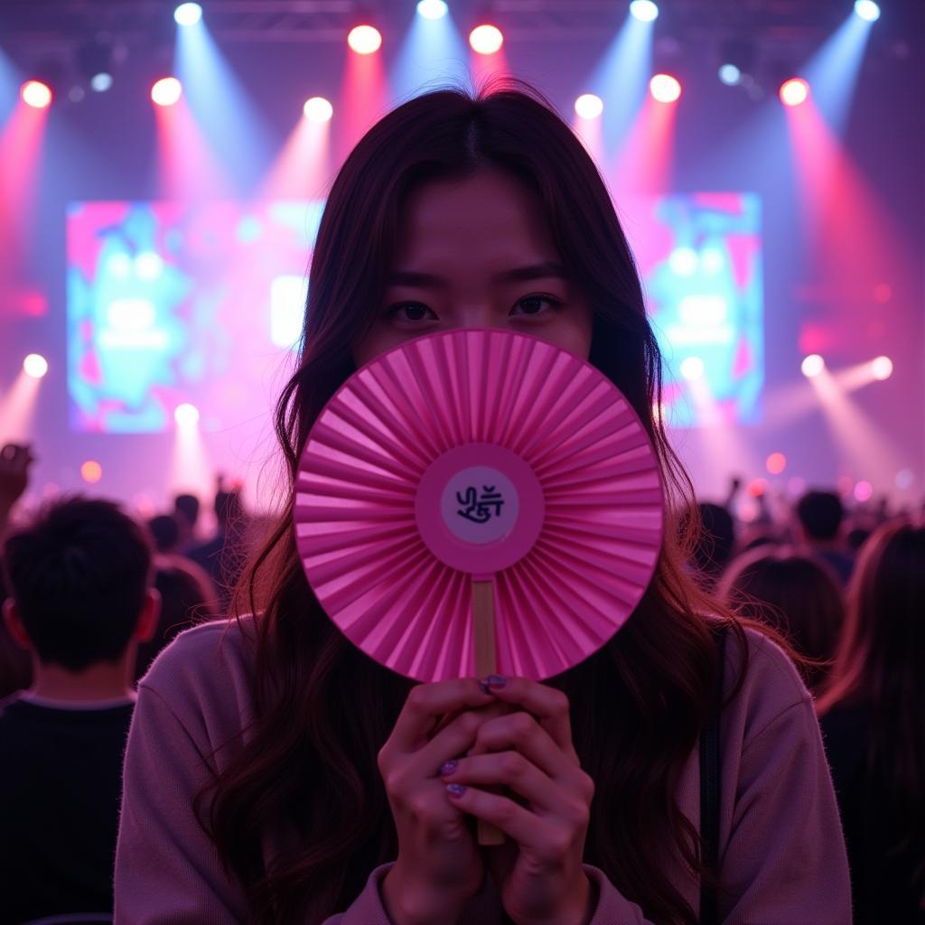 Korean Hand Mini Fan at Kpop Concert