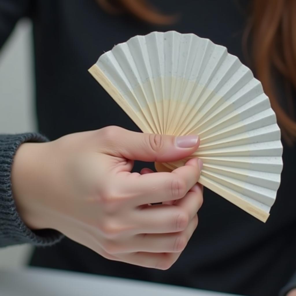 Kpop Idol Demonstrating Wrist Control with a Hand Fan