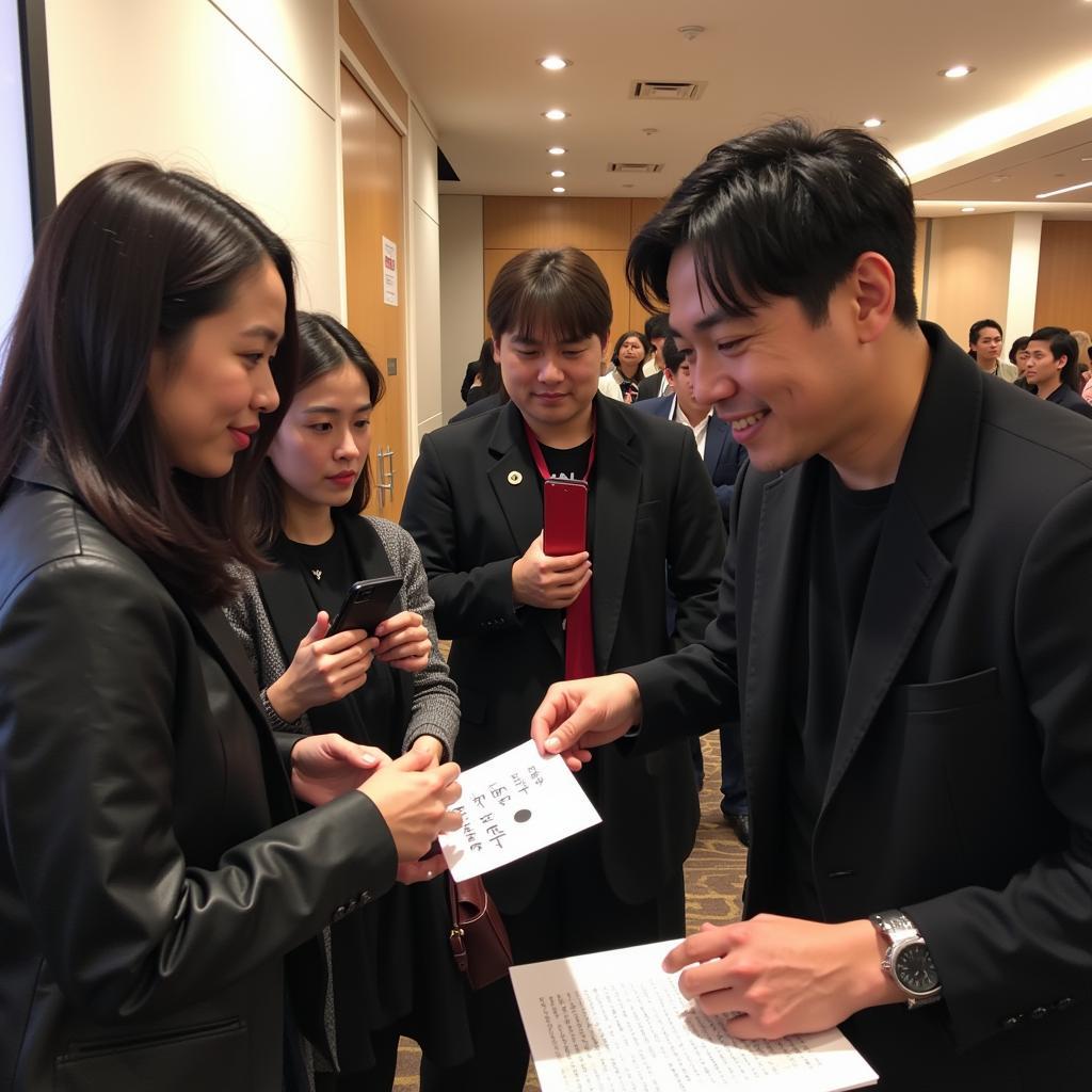 Kwon Hyun Bin meeting fans after the event