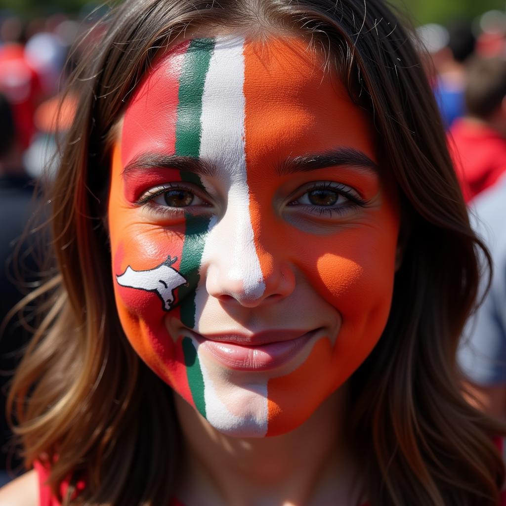 Intricate Fan Face Paint Design