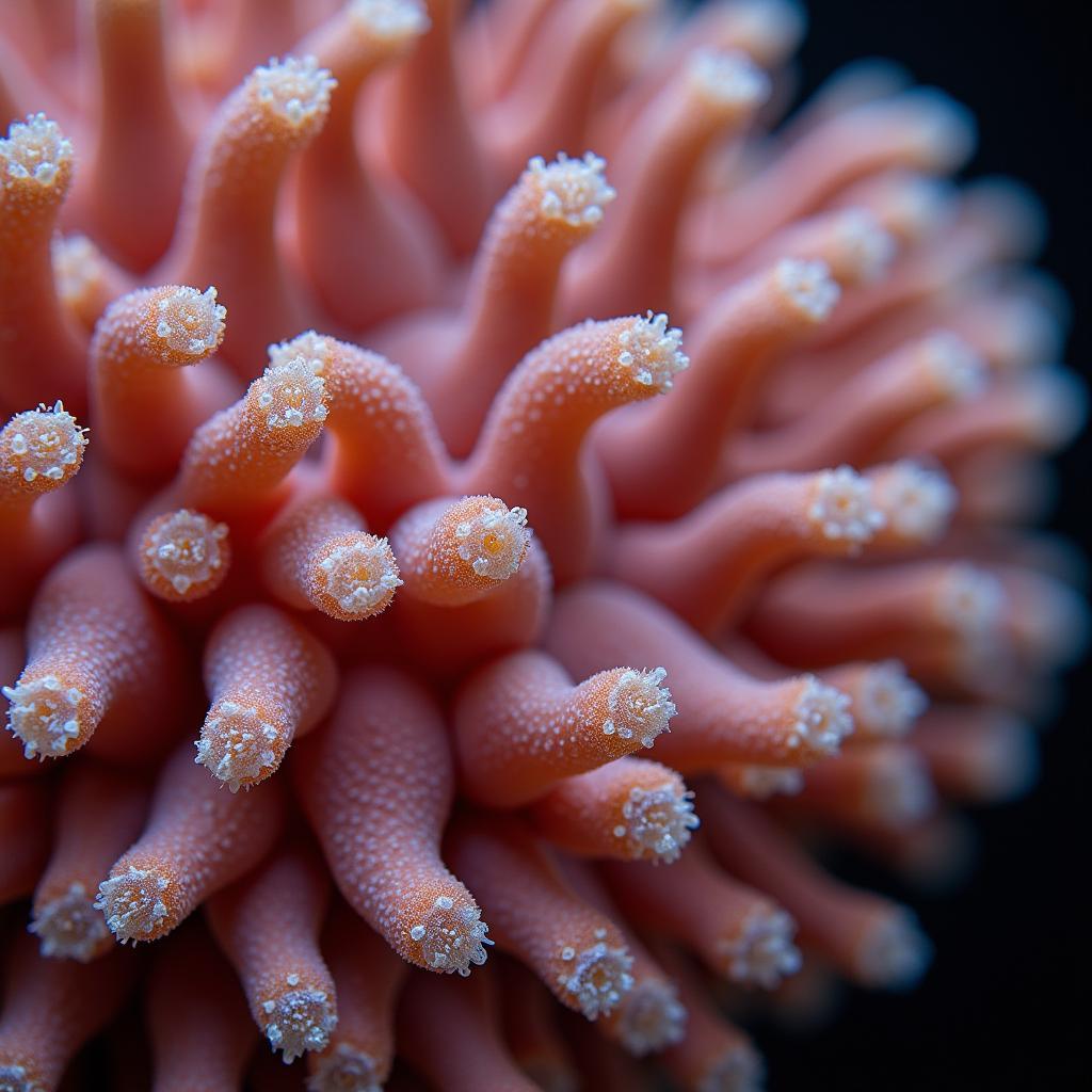 Close-up View of Leather Sea Fan Polyps