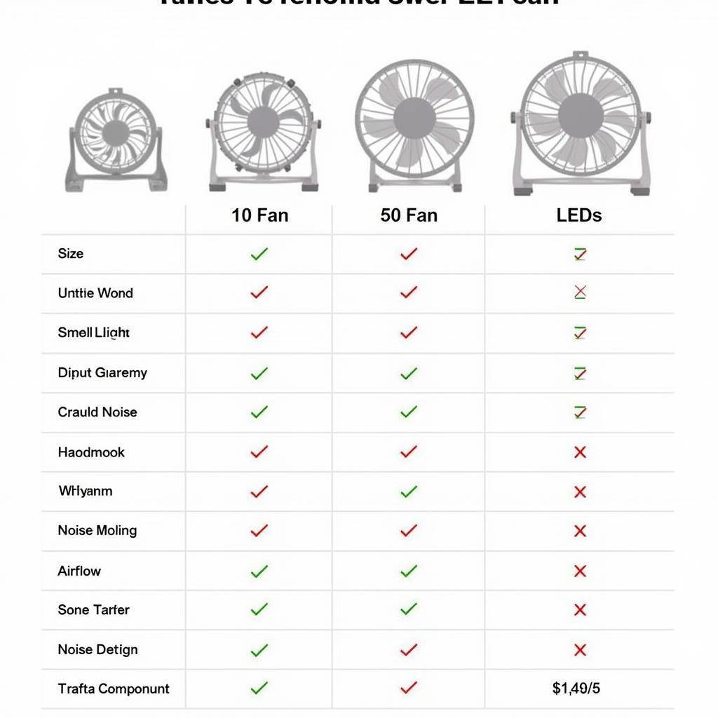 LED Fan Comparison Chart