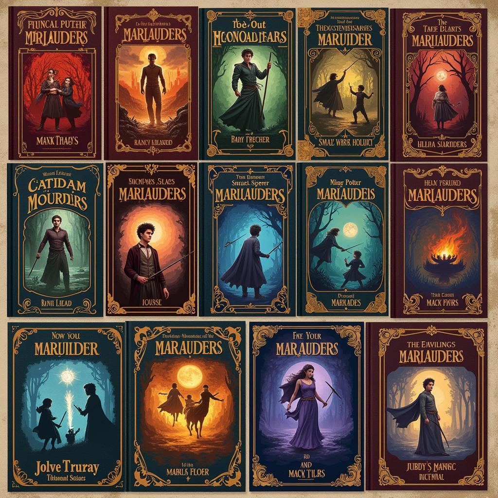 Examples of Fan Art Used for Covers: Showcasing different art styles and cover designs featuring the Marauders.