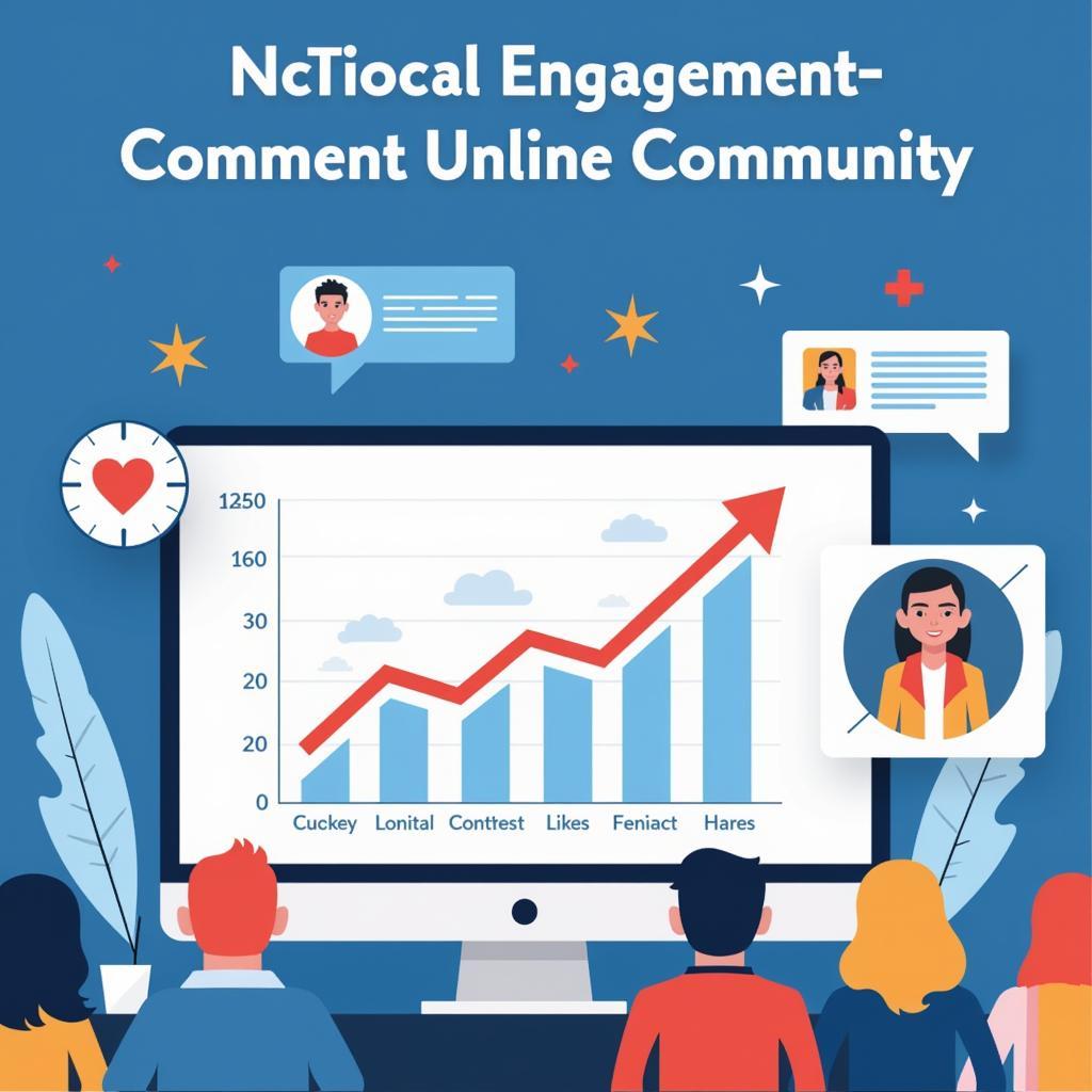 A graph depicting increasing fan engagement metrics and a vibrant online community symbolizing the success of fan engagement strategies.