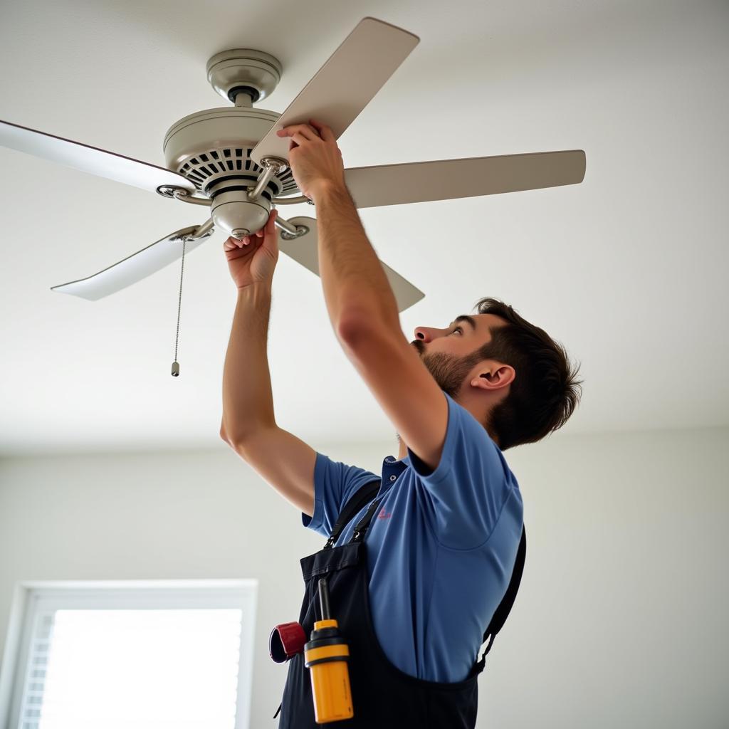 Miami Electrician Installing a Ceiling Fan