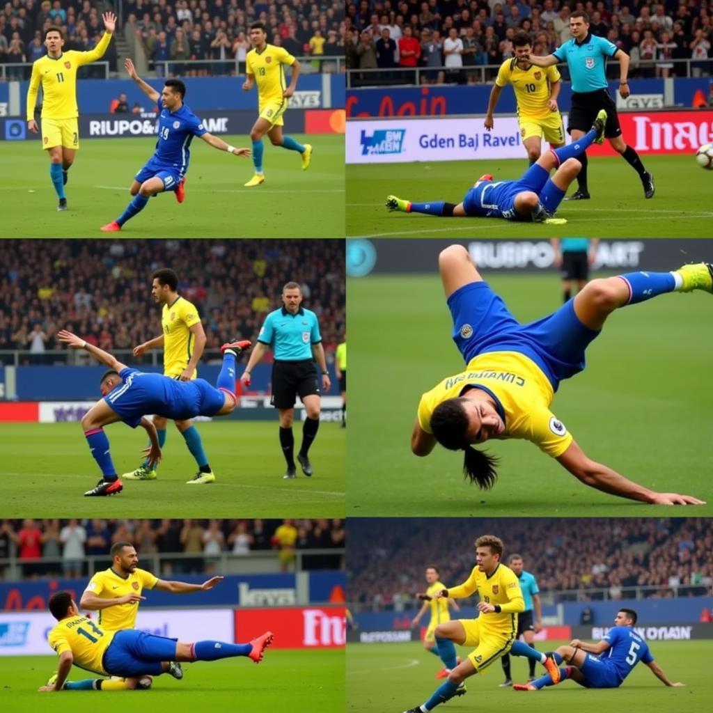 Controversial moments of Neymar's diving incidents throughout his career