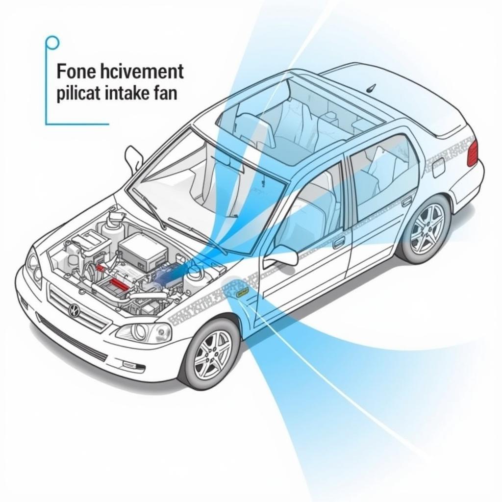 Optimal front fan placement for effective PC cooling, demonstrating proper airflow direction.