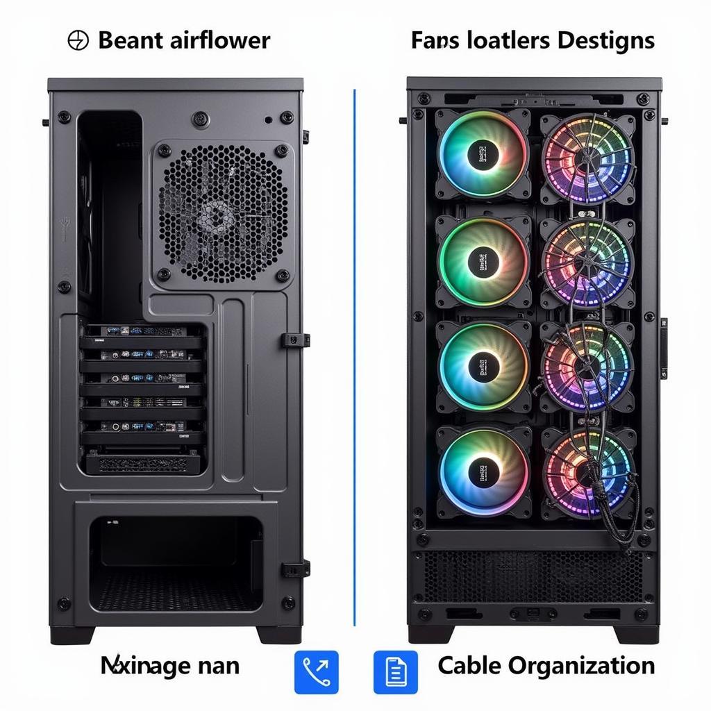 PC case with multiple fans installed for optimal airflow.