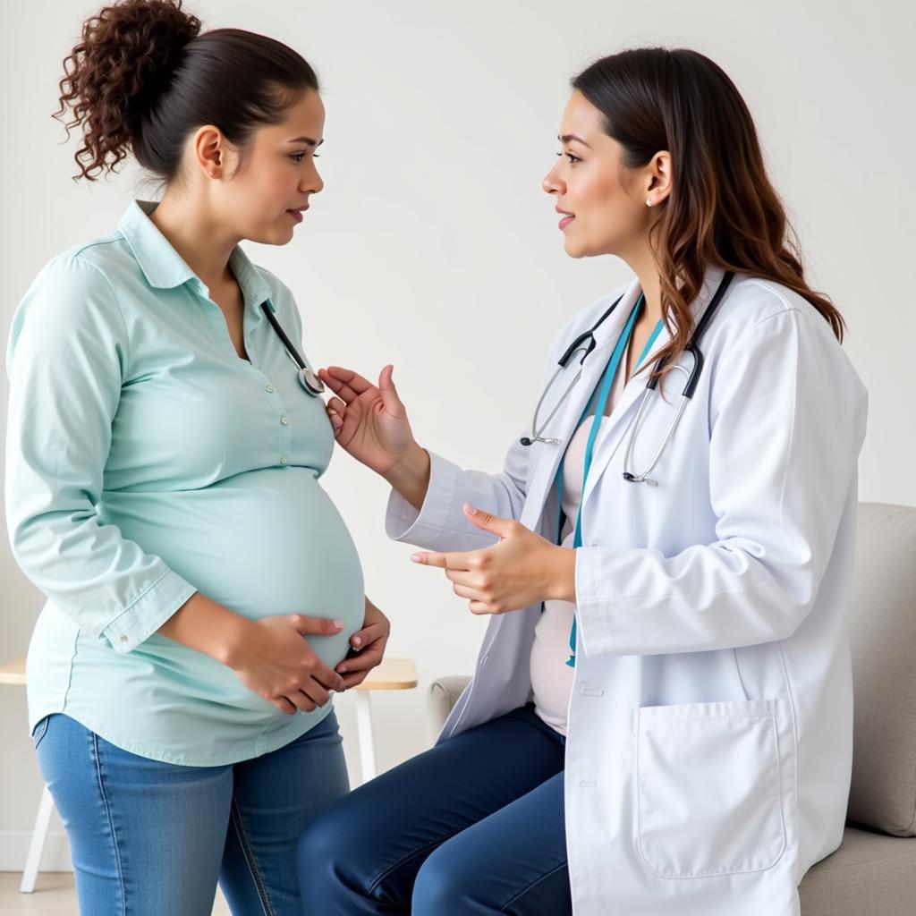 Pregnant Woman Consulting Doctor