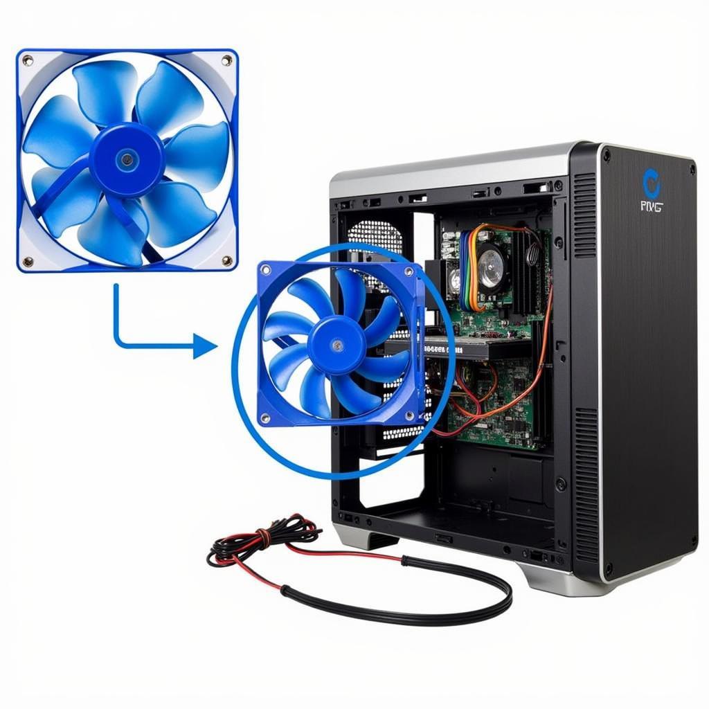 PSC Ring Vortex 12cm Blue Installation in PC Case