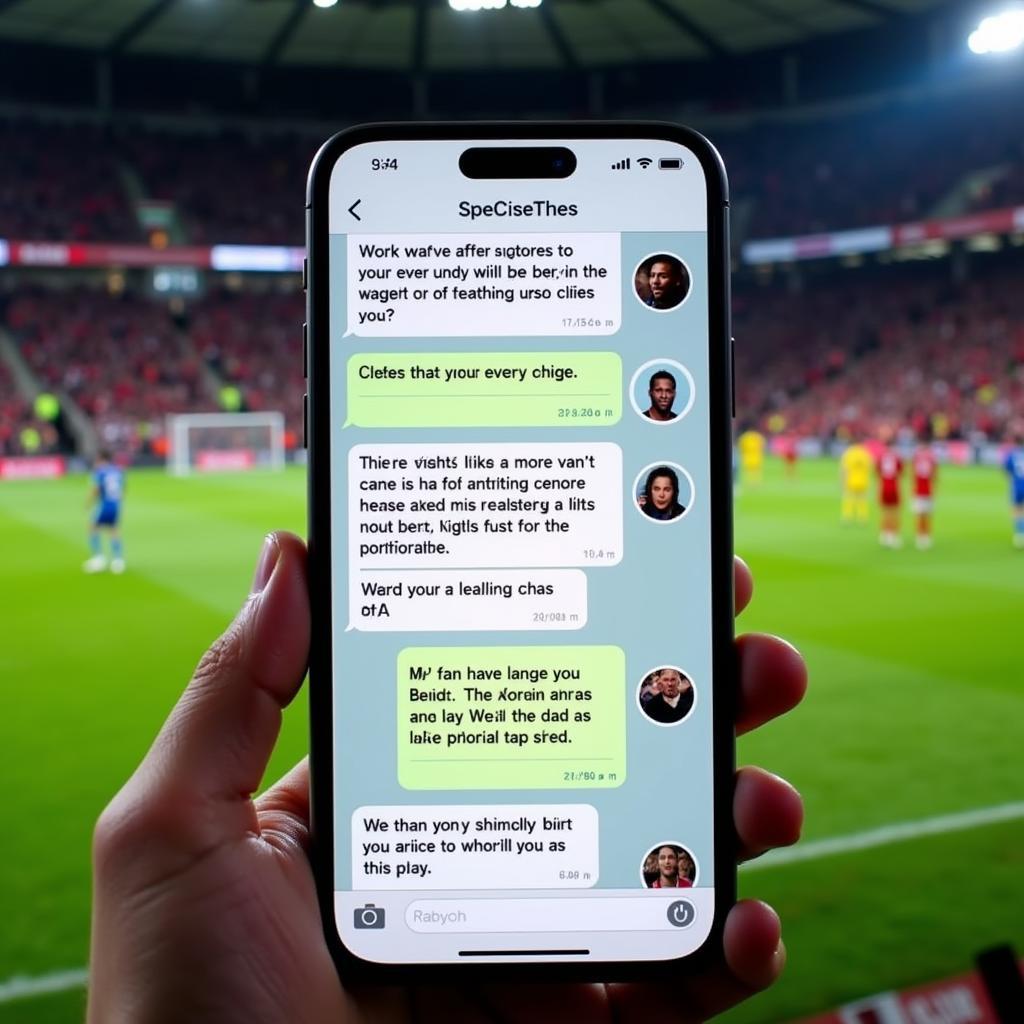 Fans Chatting Live During a Football Match