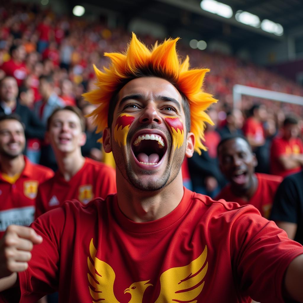 Red Phoenix fan celebrating a victory