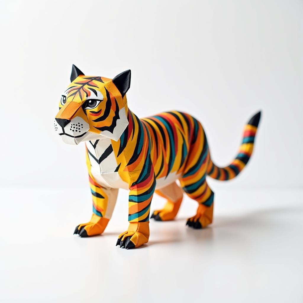 Creative Origami Tiger Fan Art for Kids