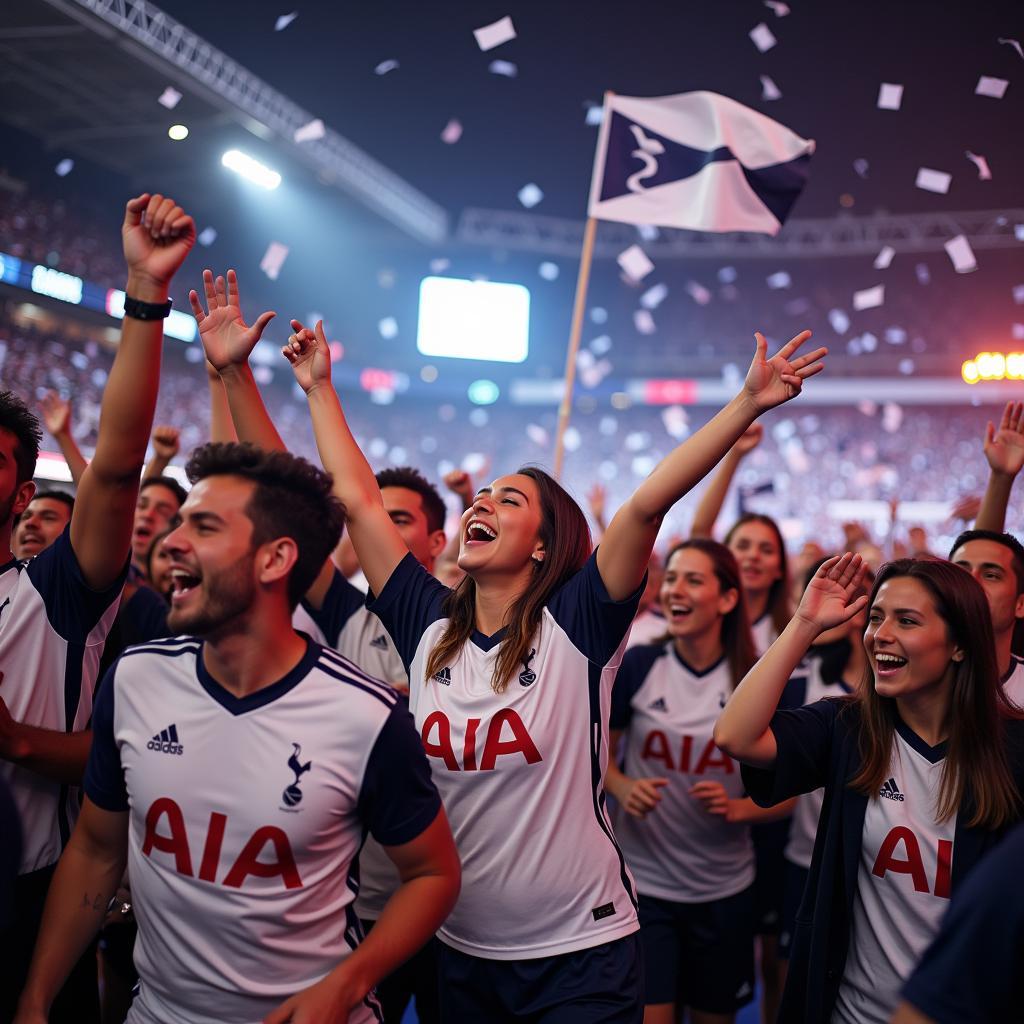 Tottenham Hotspur Fans Celebrate a Victory