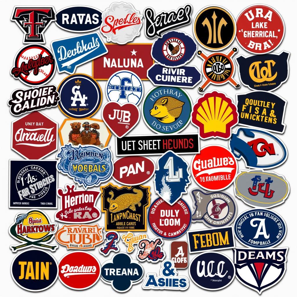 A collection of different fan sticker designs, showcasing the variety and creativity available.